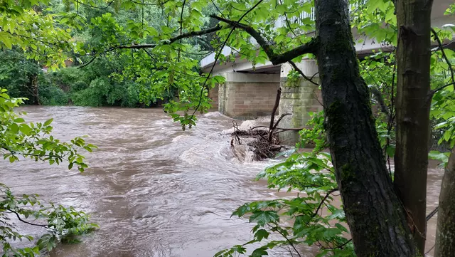 Die Murr führt leichtes Hochwasser